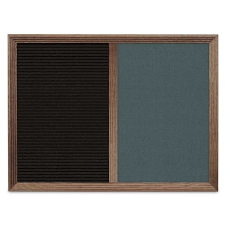 United Visual Products Enclosed Corkboard, 1 Door, 60"x36", 4" Fra, UV3417-SATIN-SURF UV3417-SATIN-SURF